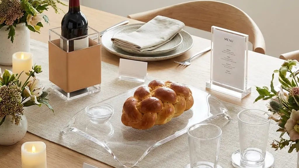 7 Modern Shabbat Table Setting Ideas Using Premium Lucite and Contemporary Design - Waterdale Collection