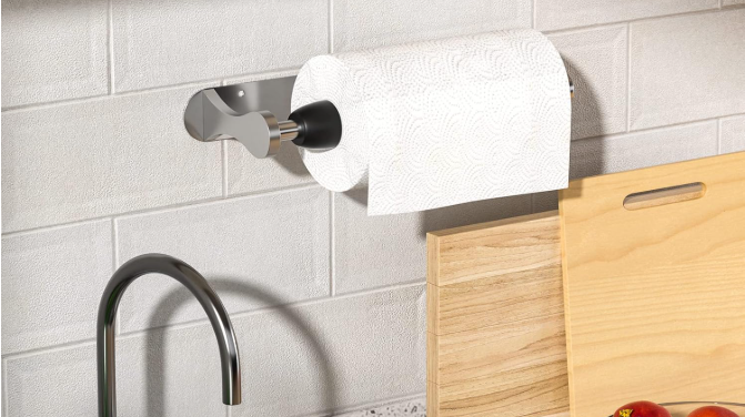 Paper towels need to be out of site, but easy to get to.