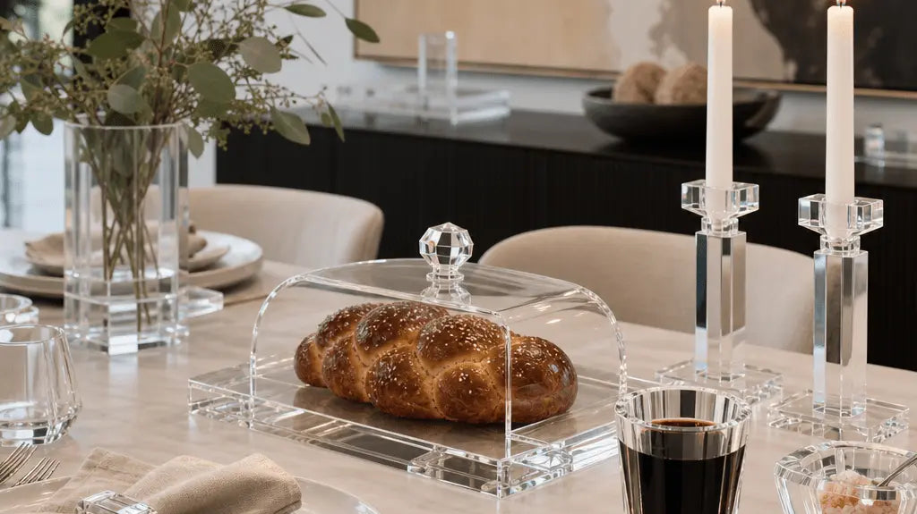 How to Style a Contemporary Shabbat Table Using Premium Lucite Essentials - Waterdale Collection