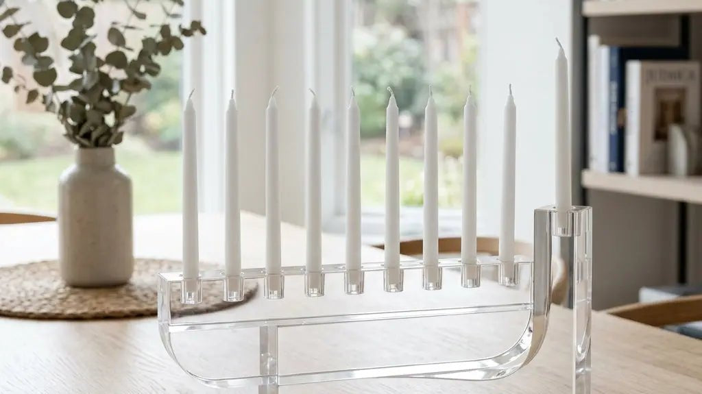 Minimalist Lucite Chanukiah: The Ultimate Guide to Modern Menorahs for Contemporary Homes - Waterdale Collection