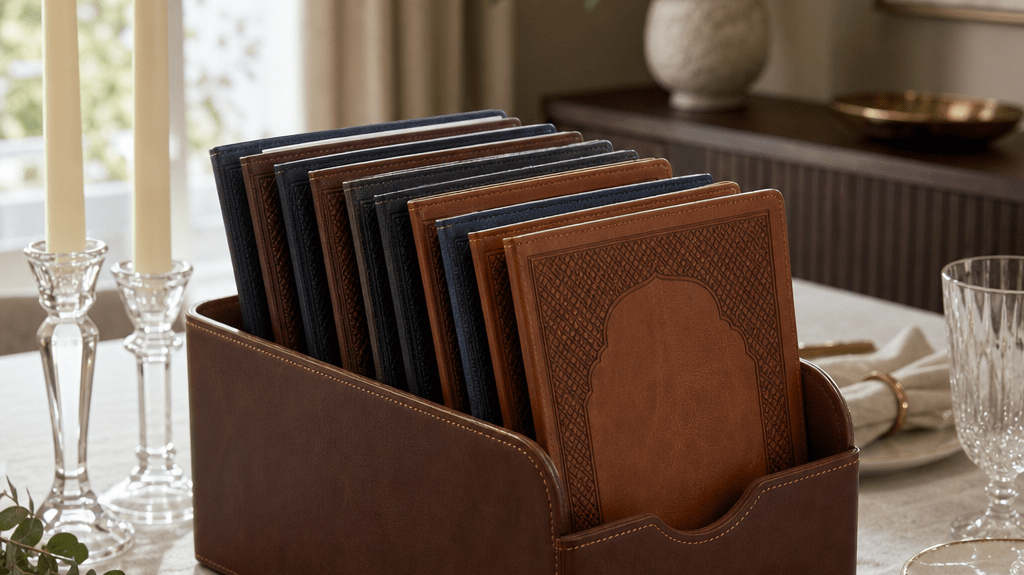Premium Leather Bencher Holders: Elevate Your Shabbat Ritual Experience - Waterdale Collection
