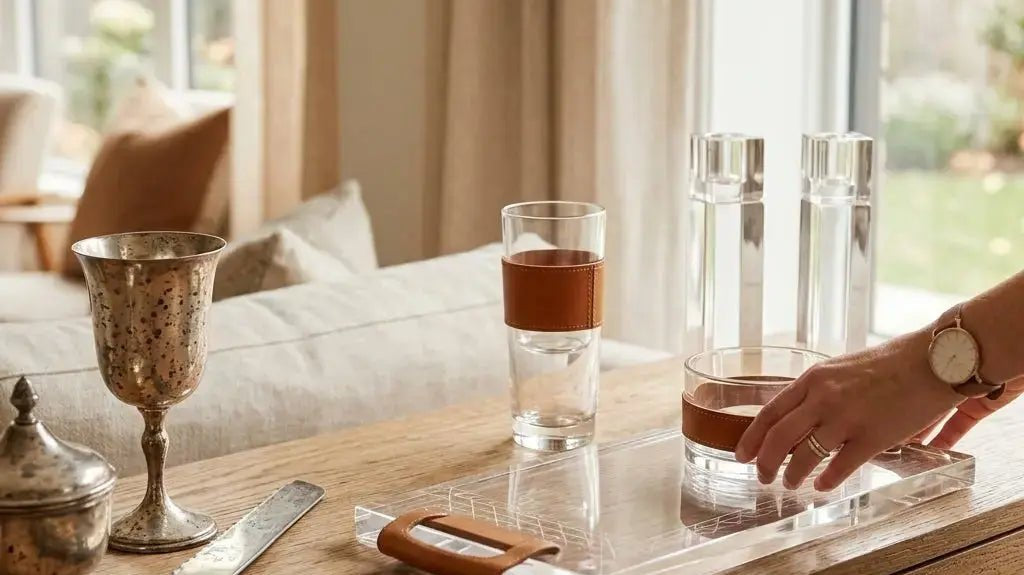 Top Lucite and Leather Judaica Alternatives to Traditional Silver - Waterdale Collection