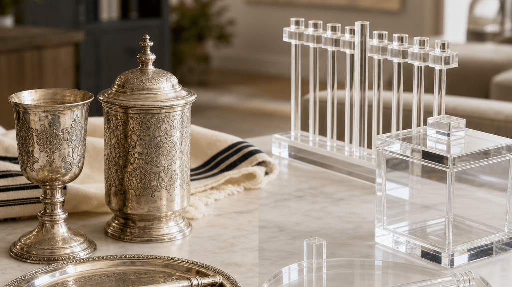 Traditional Silver vs. Modern Lucite for Jewish Ritual Items: Which Serves You Best - Waterdale Collection
