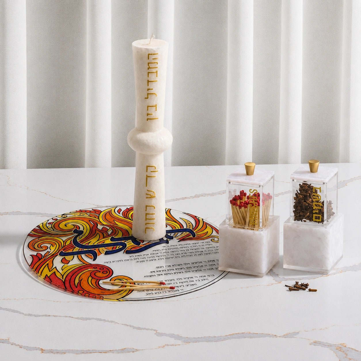 Color It Acrylic Flame Havdalah Plate Color It Acrylic - Waterdale Collection