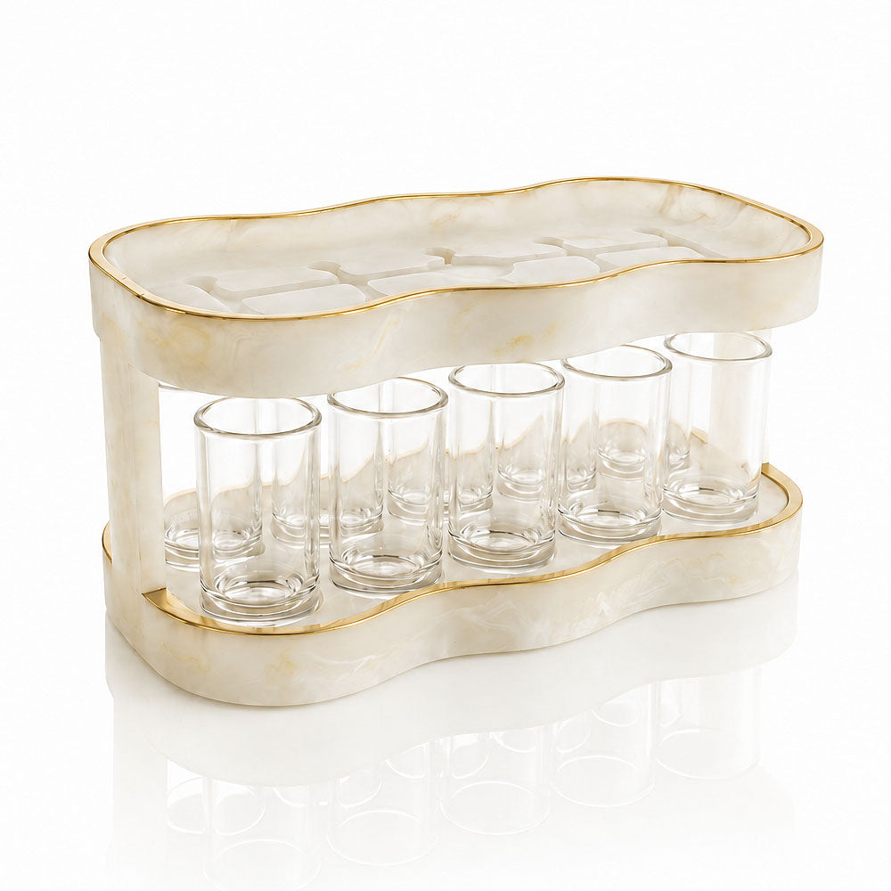 Luxury Resin Curved Kiddush Fountain | Elegant Judaica Gift