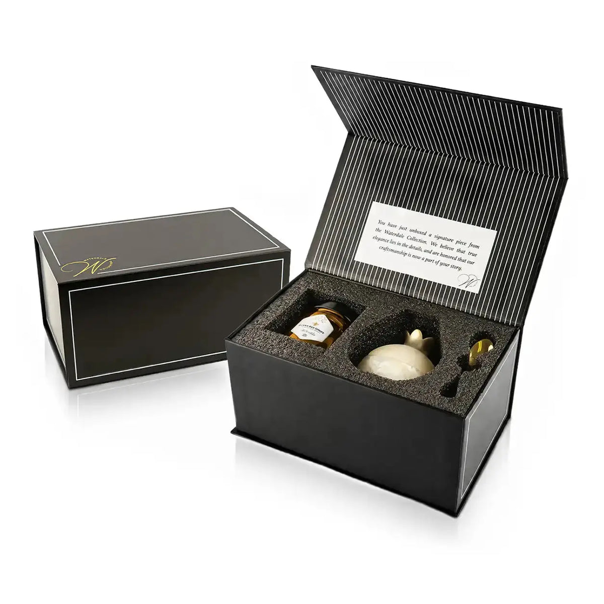 Gourmet Honey & Resin Honey Dish Pomegranate Gift Set by Waterdale Collection