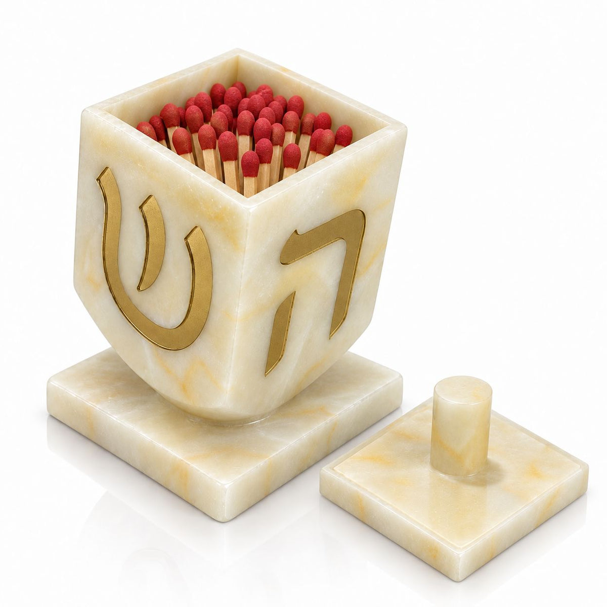 Resin Dreidel Sculpture Match Jar by Waterdale Collection