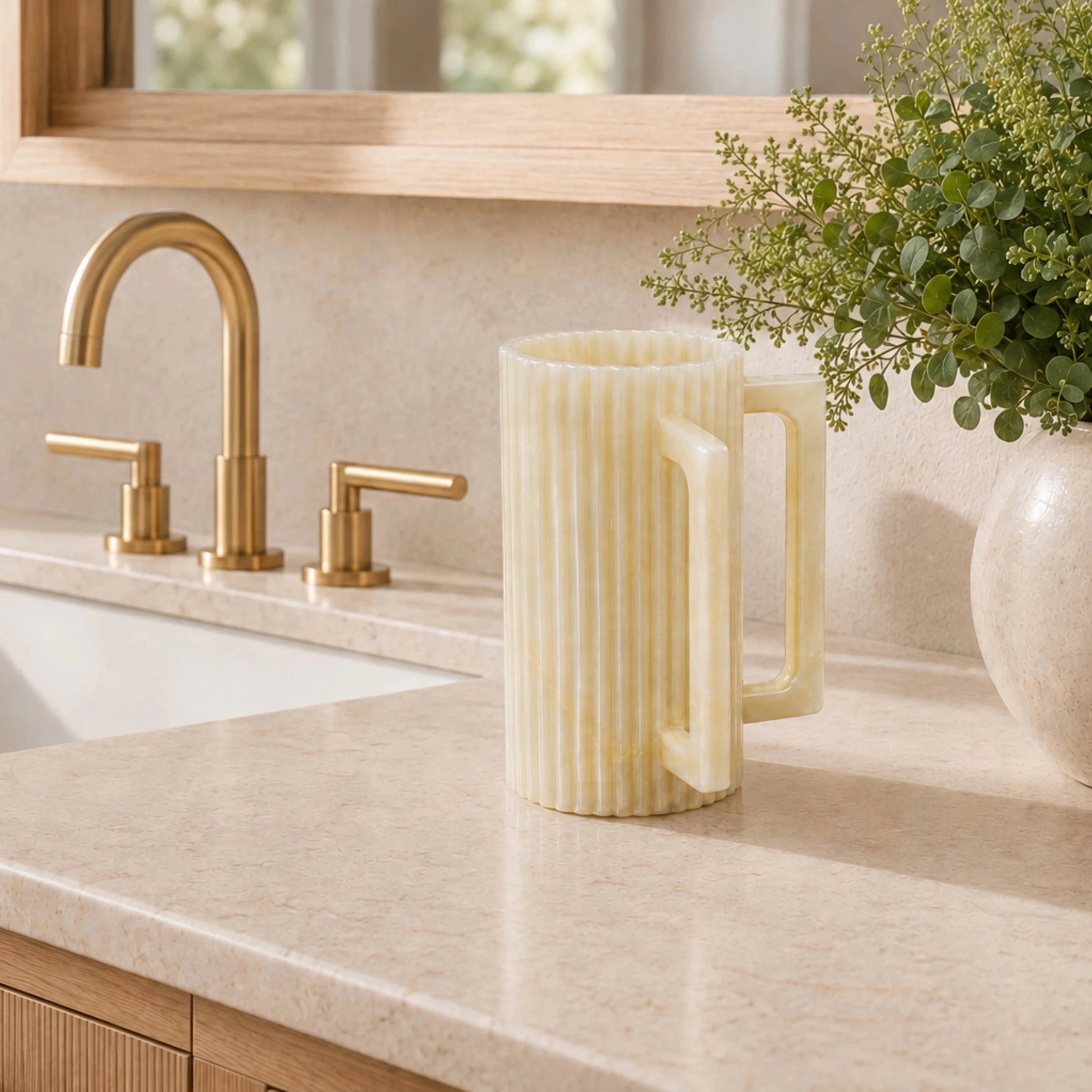 Fluted Resin Washing Cup Washing Cup - Waterdale Collection