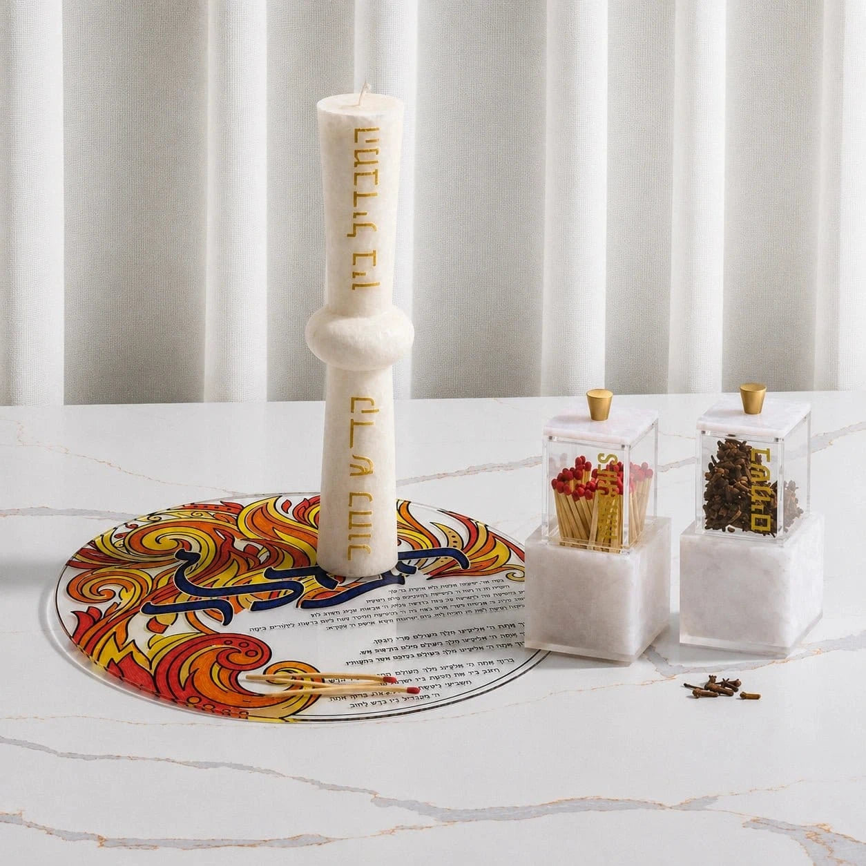 Color It Acrylic Flame Havdalah Plate Color It Acrylic - Waterdale Collection