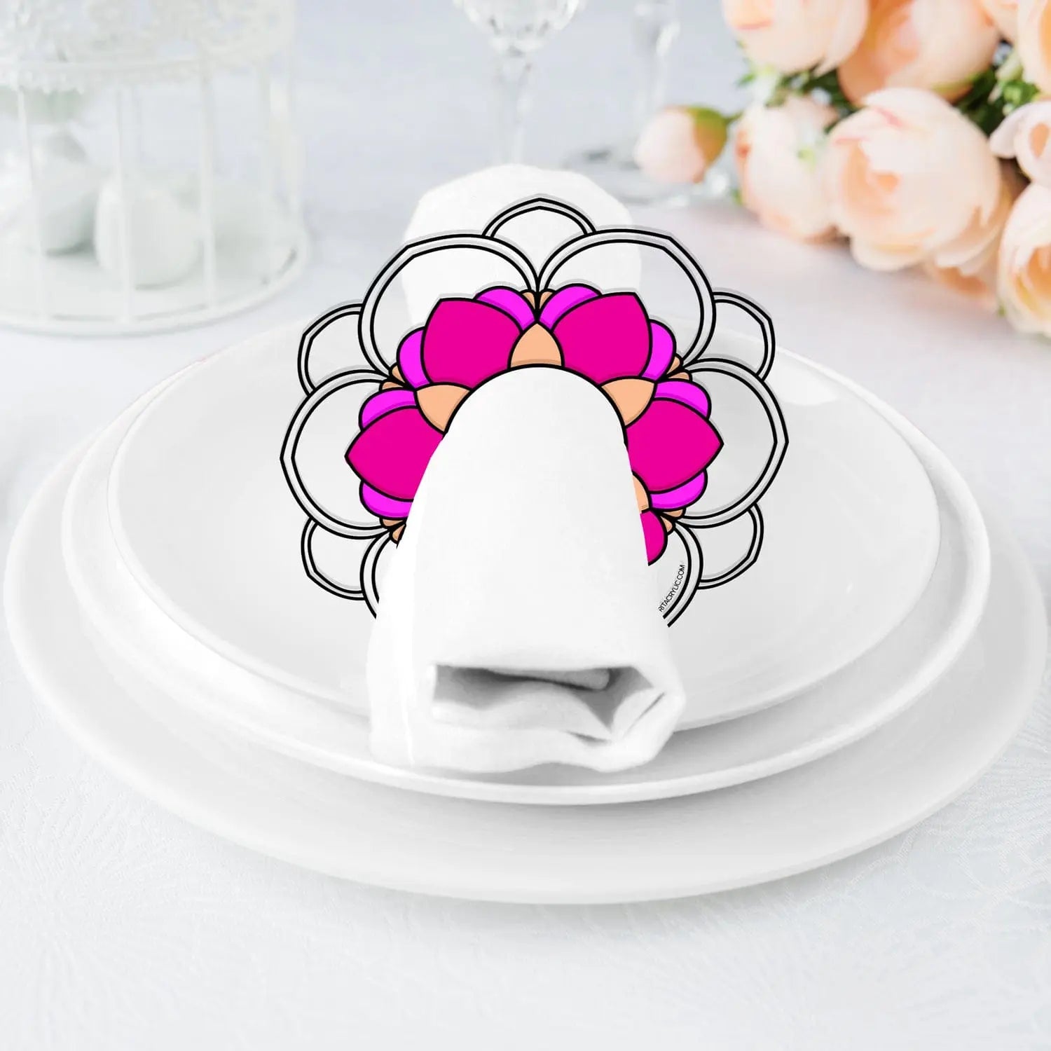 Color it Acrylic Floral Napkin Rings - Waterdale Collection