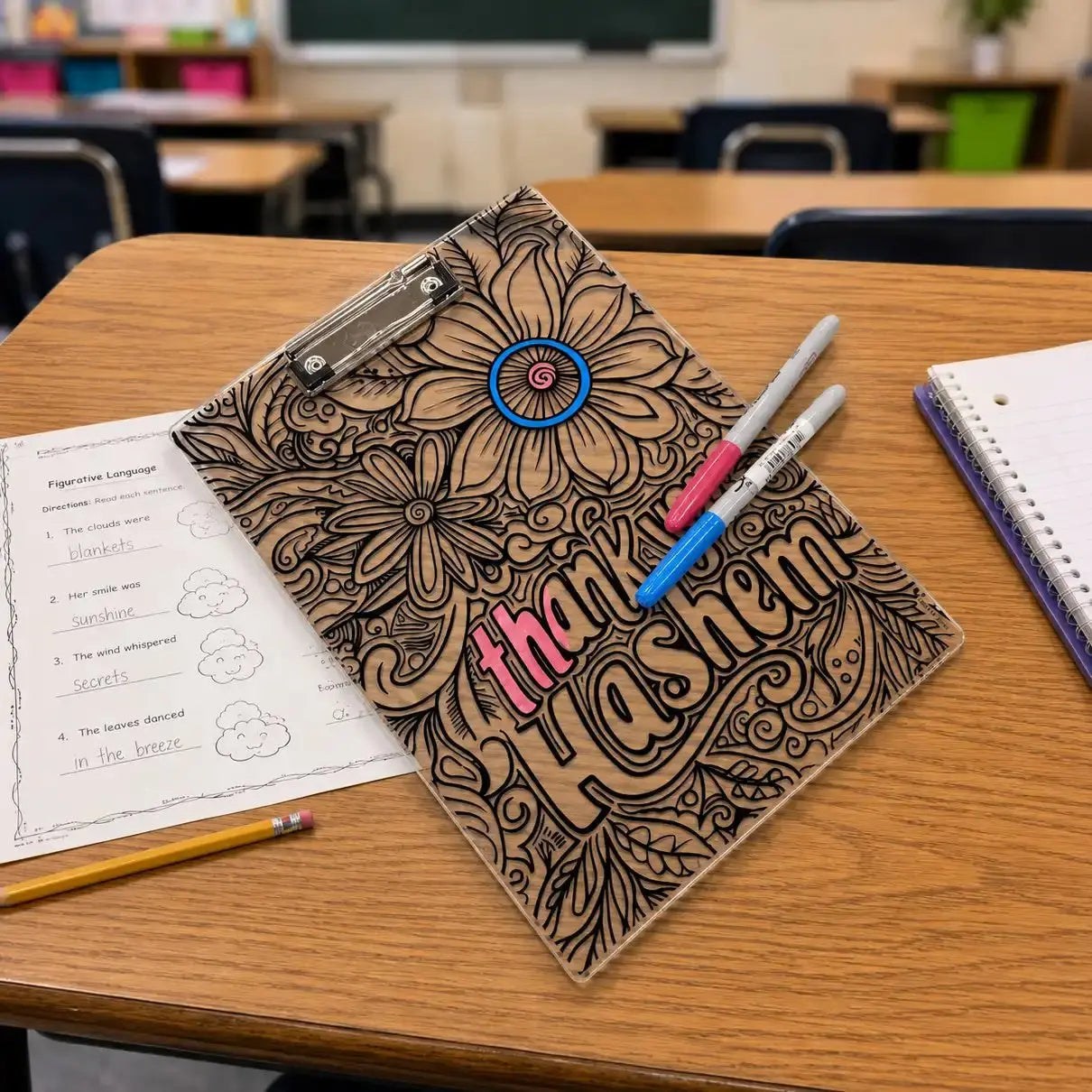 Color it Acrylic Thank you Hashem Clipboard - Waterdale Collection