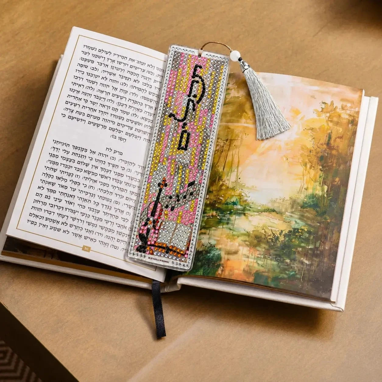leather diamond art bookmark on tehillim