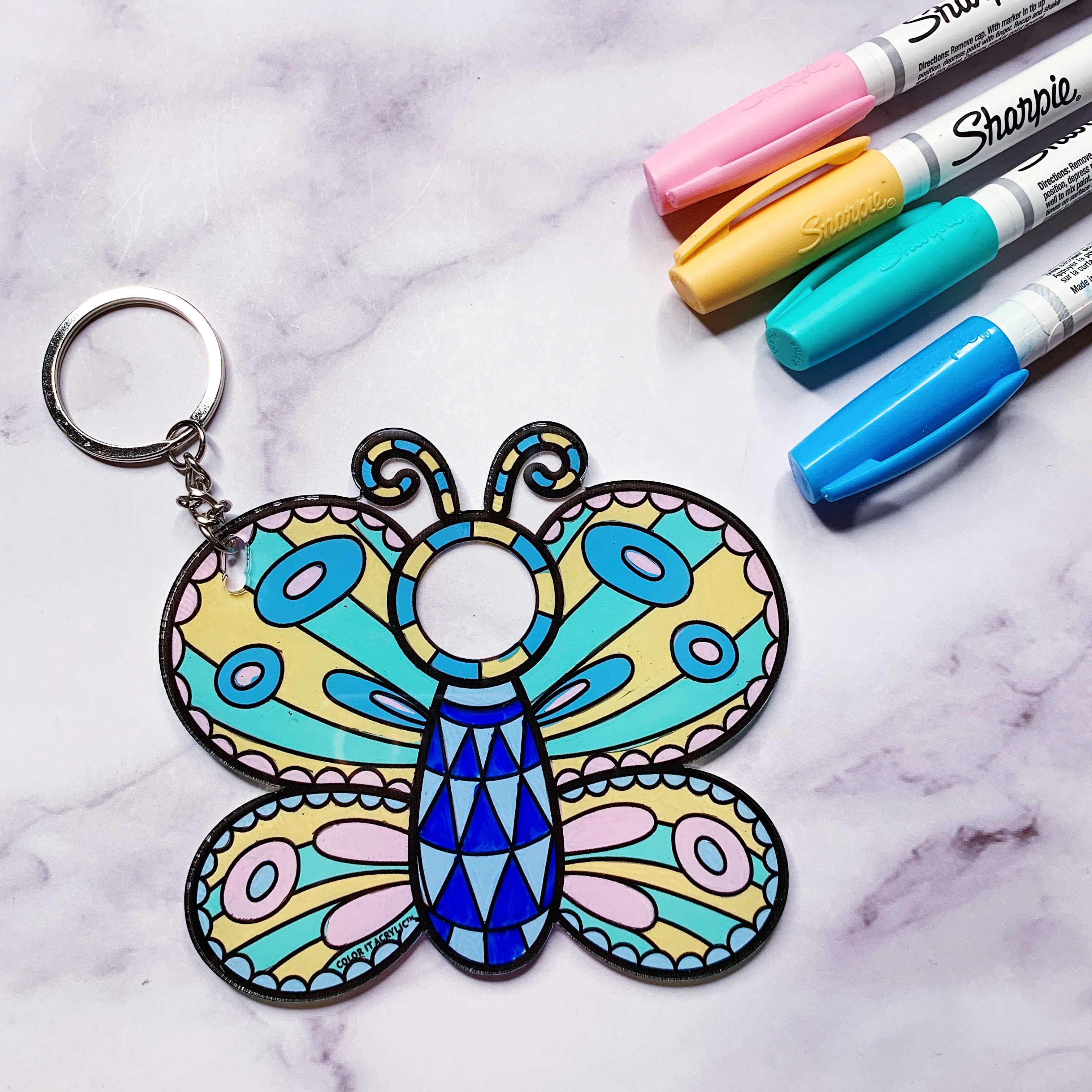 Color it Acrylic Butterfly Keychain