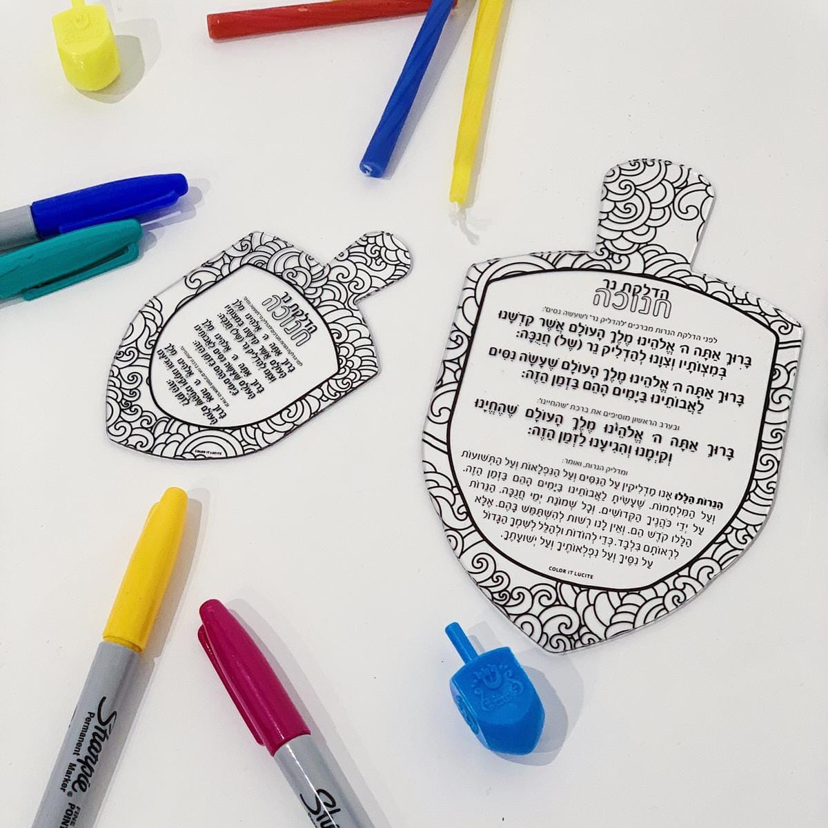 Color it Acrylic Dreidel Card - Waterdale Collection