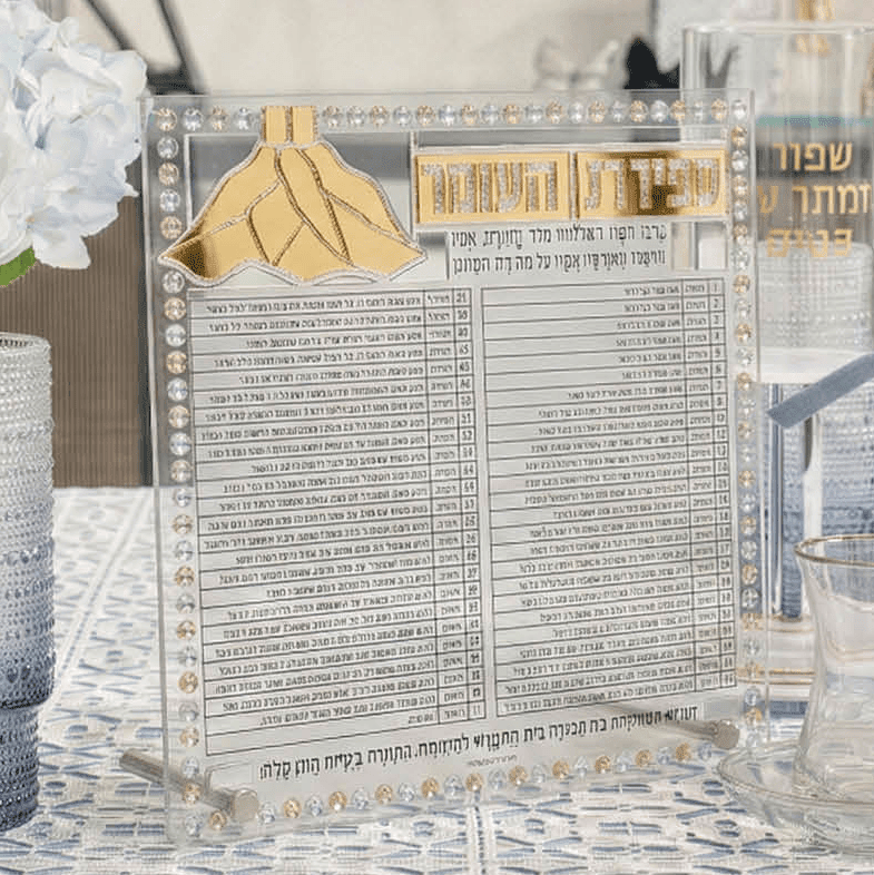 Color it Acrylic Mosaic Sefiras Haomer Tabletop - Waterdale Collection