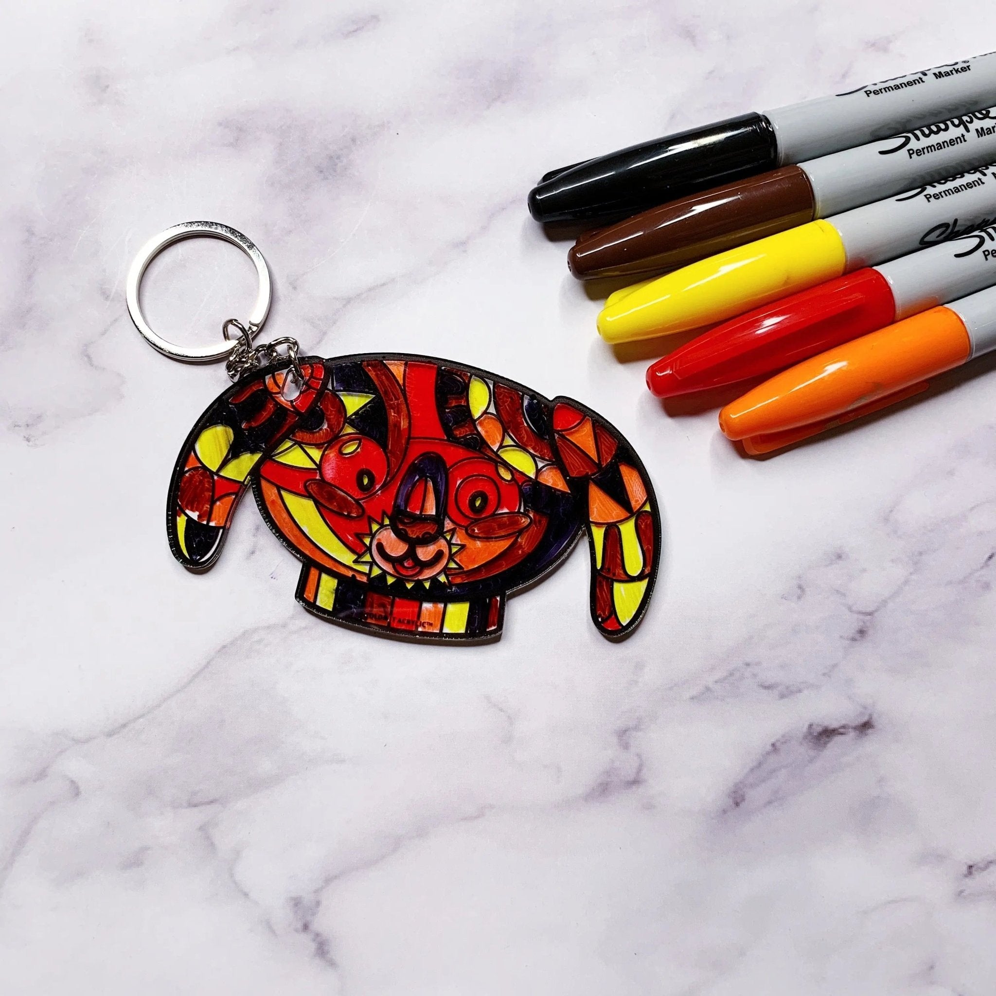 Color it Acrylic Puppy Keychain - Waterdale Collection