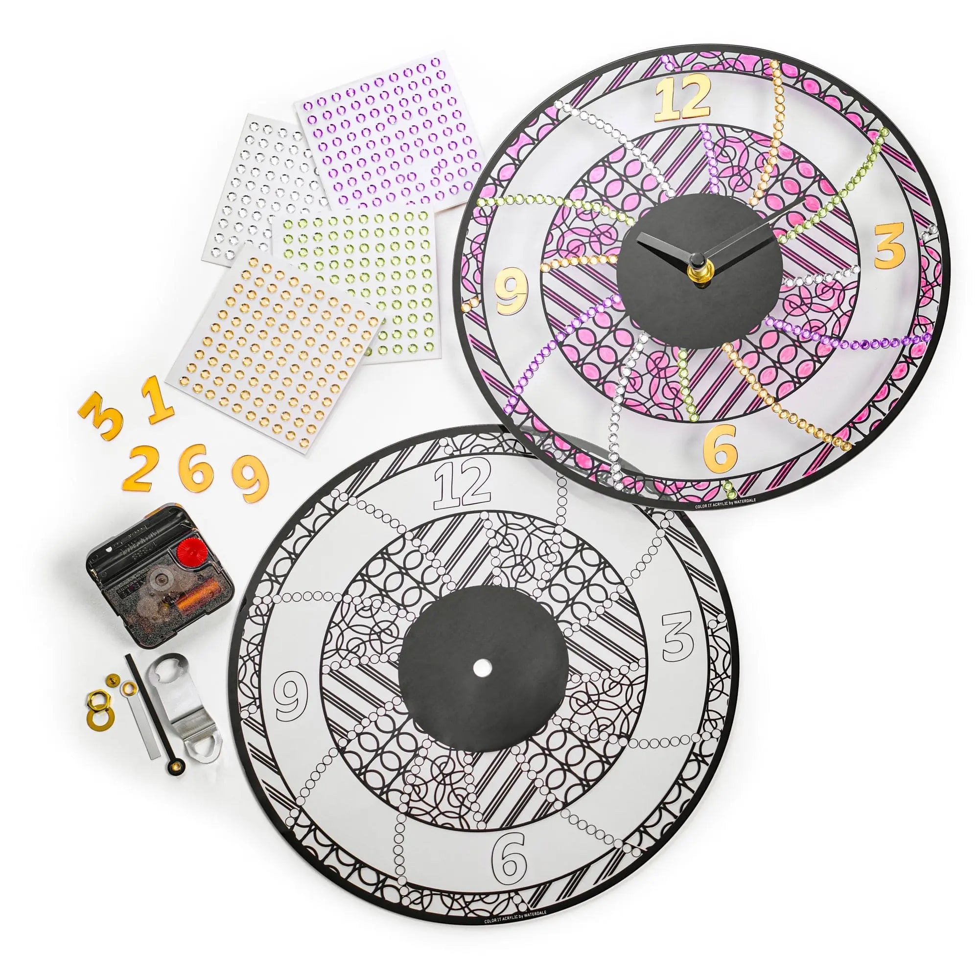 Color it Acrylic Rhinestone Clock - Waterdale Collection
