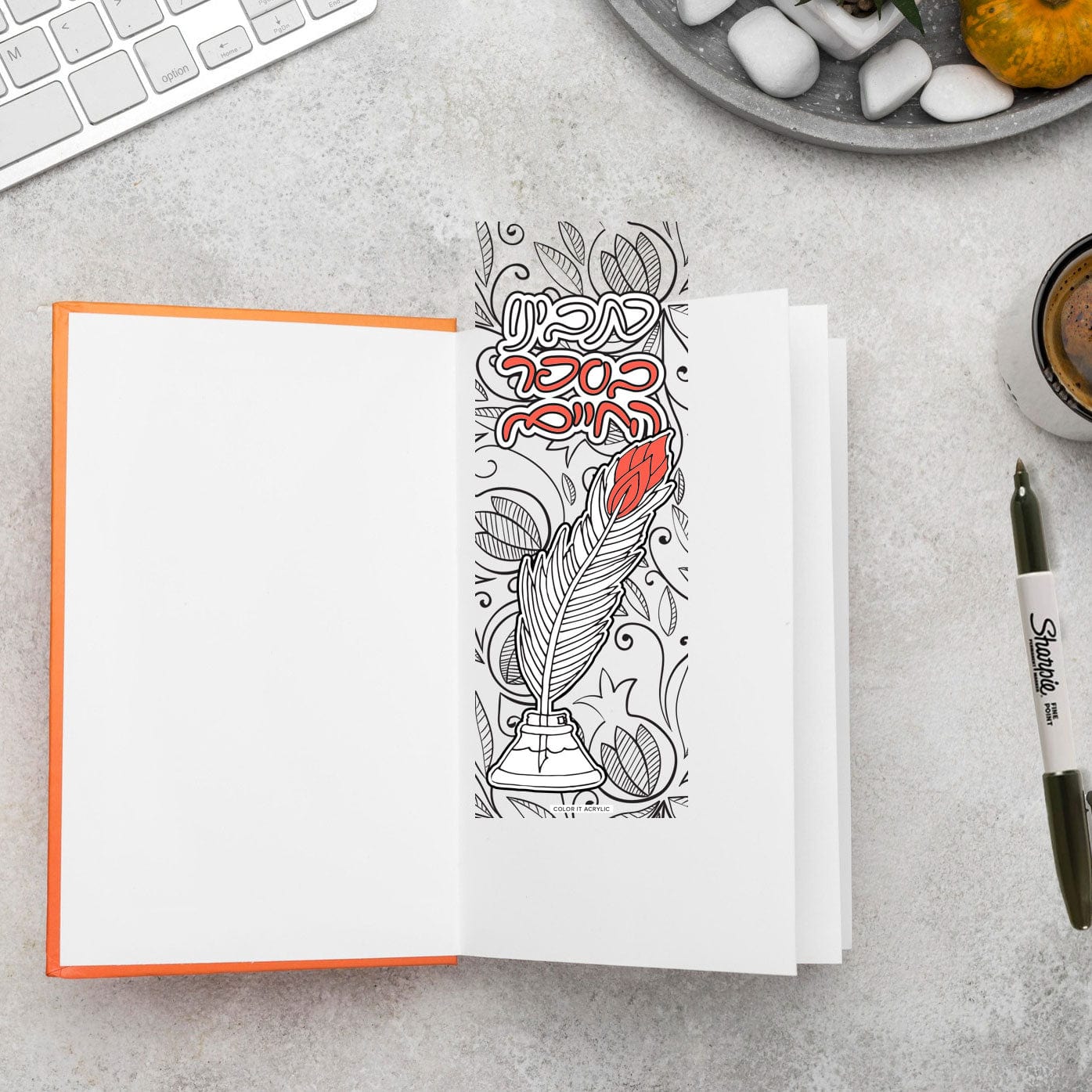 Color it Acrylic Rosh Hashana Bookmark - Waterdale Collection