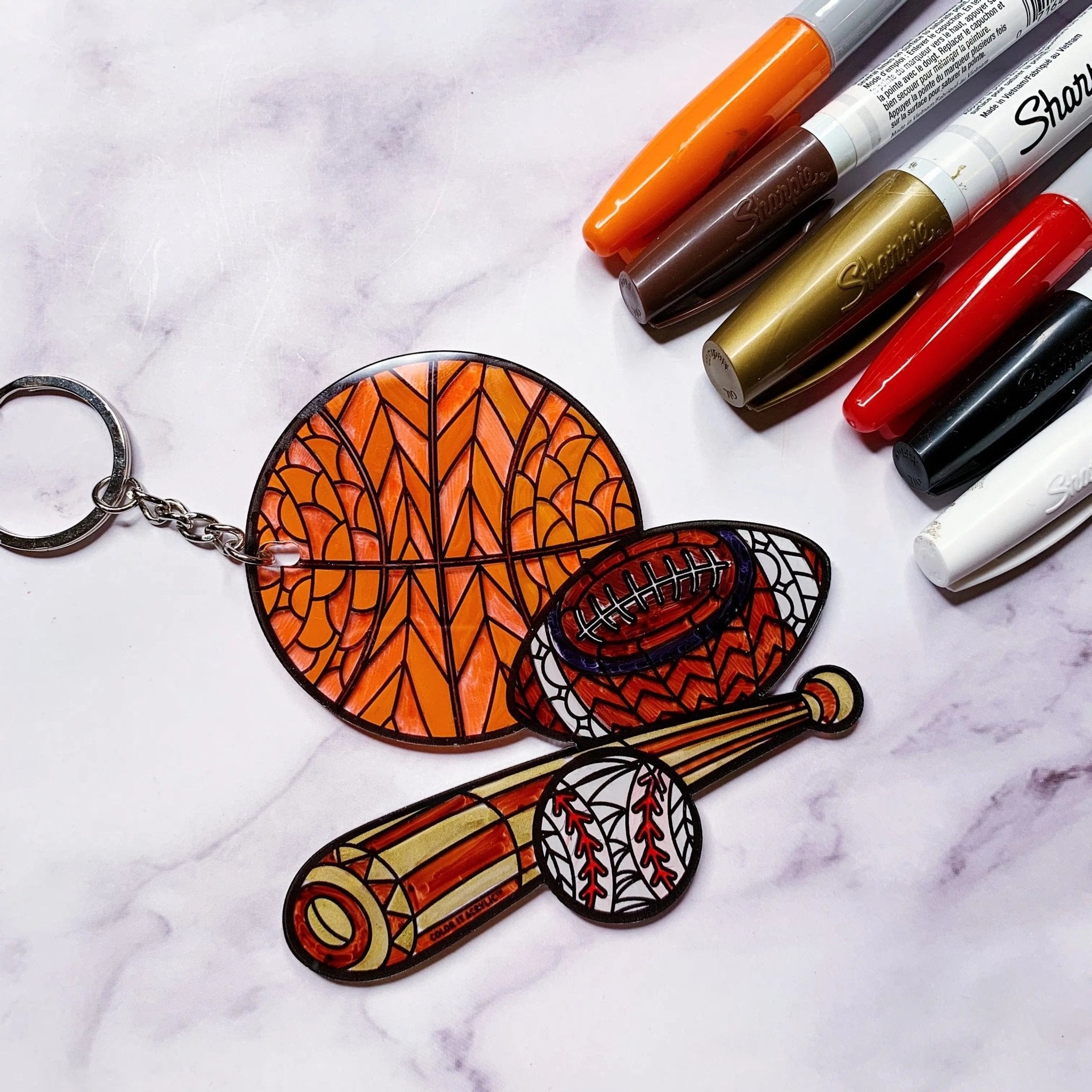 Color it Acrylic Sports Keychain - Waterdale Collection