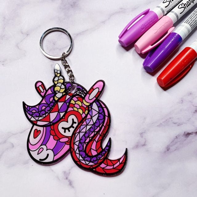 Color it Acrylic Unicorn Keychain