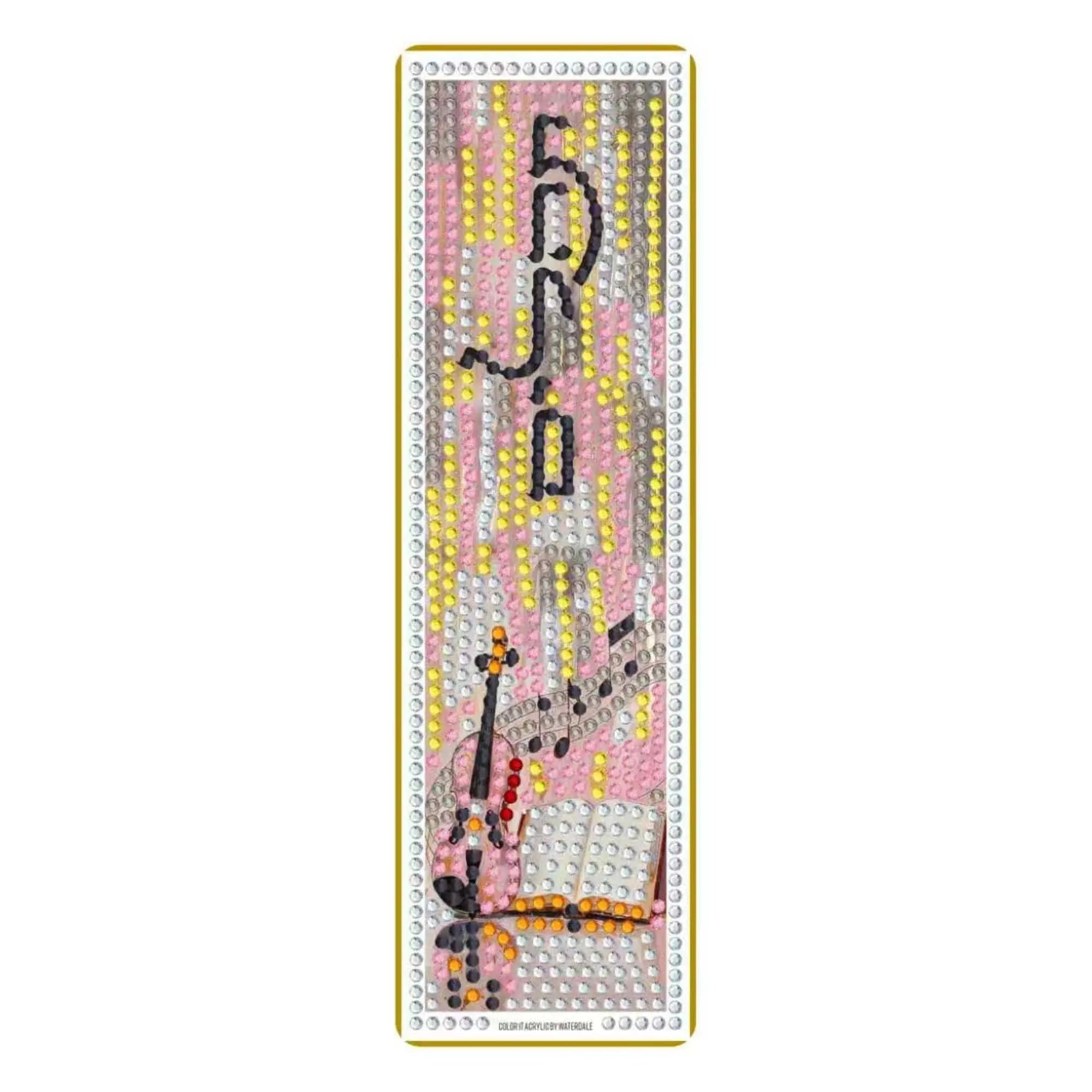 Diamond art Tehillim bookmark with sparkling gem mosaic design and Hebrew lettering, featuring a decorative prayer-themed illustration.