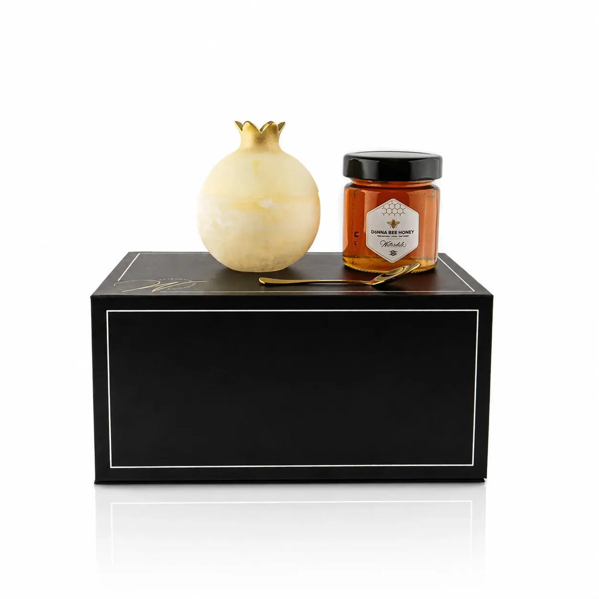 Gourmet Honey & Resin Honey Dish Pomegranate Gift Set by Waterdale Collection