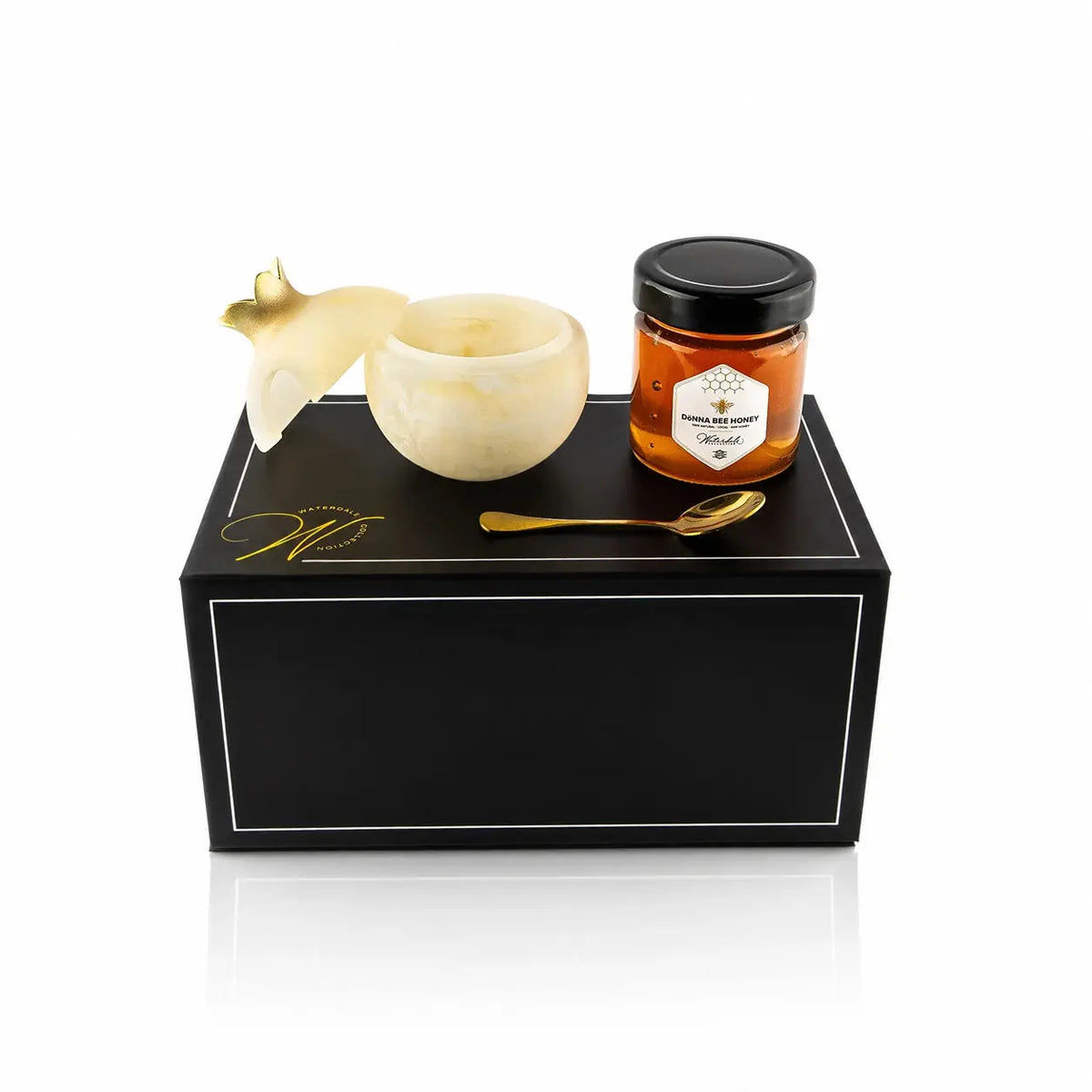 Gourmet Honey & Resin Honey Dish Pomegranate Gift Set by Waterdale Collection