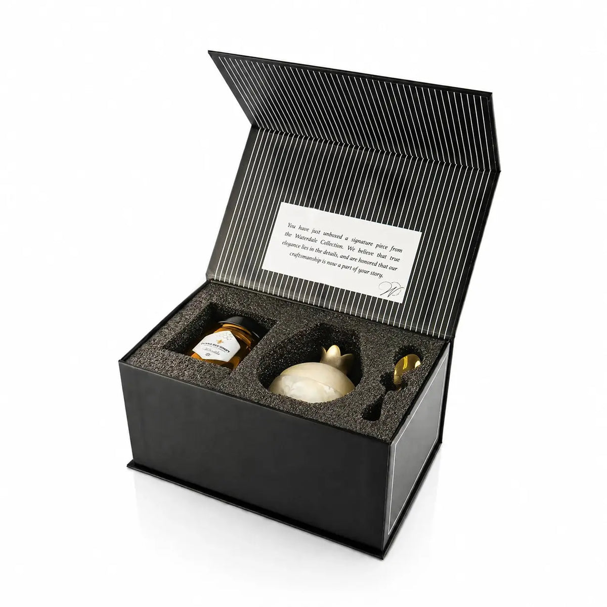 Gourmet Honey & Resin Honey Dish Pomegranate Gift Set by Waterdale Collection