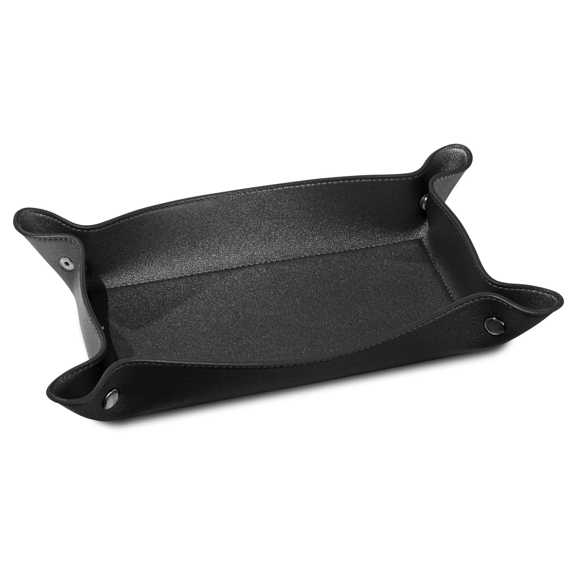 Leather Shabbos Toilet Paper / Tray Guest Towel / Multi - purpose Tray (Black) - Waterdale Collection