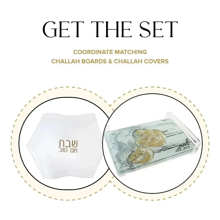 Painted Challah Board & Cover Set - Waterdale Collection