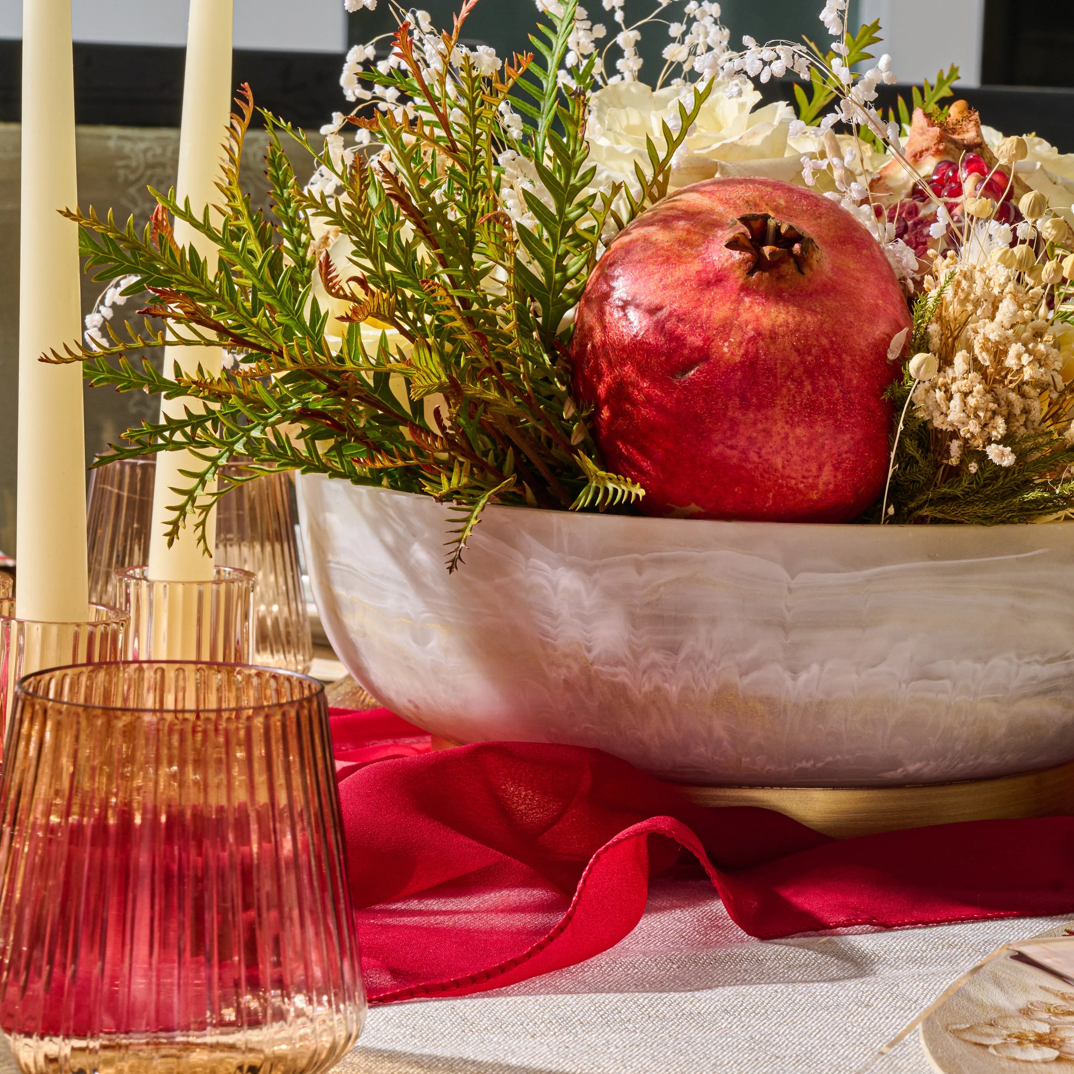 painted_pomegranate_tablescape rosh hashana table decor