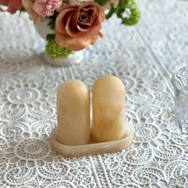 Resin Salt Shaker Set with Tray - Waterdale Collection