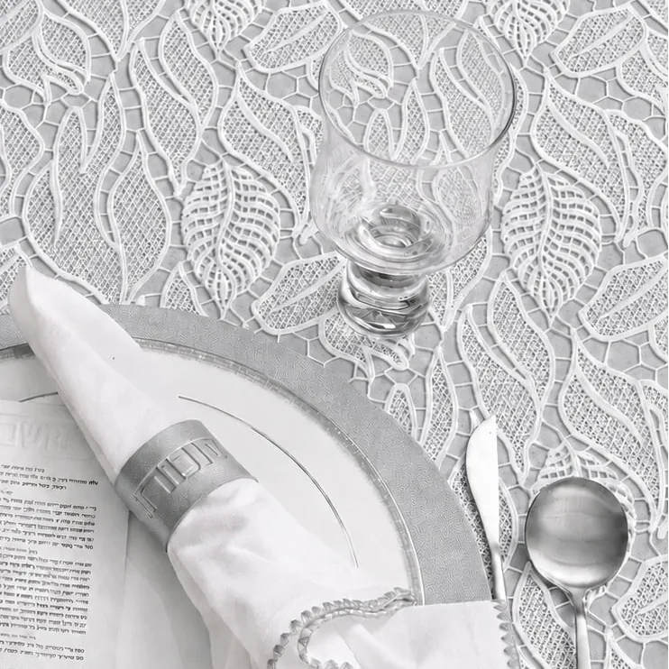 sukkah silver table setting | Holiday table setting