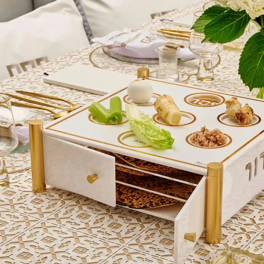 3 Level Kearah (Seder Plate) / Matzah Box - Waterdale Collection