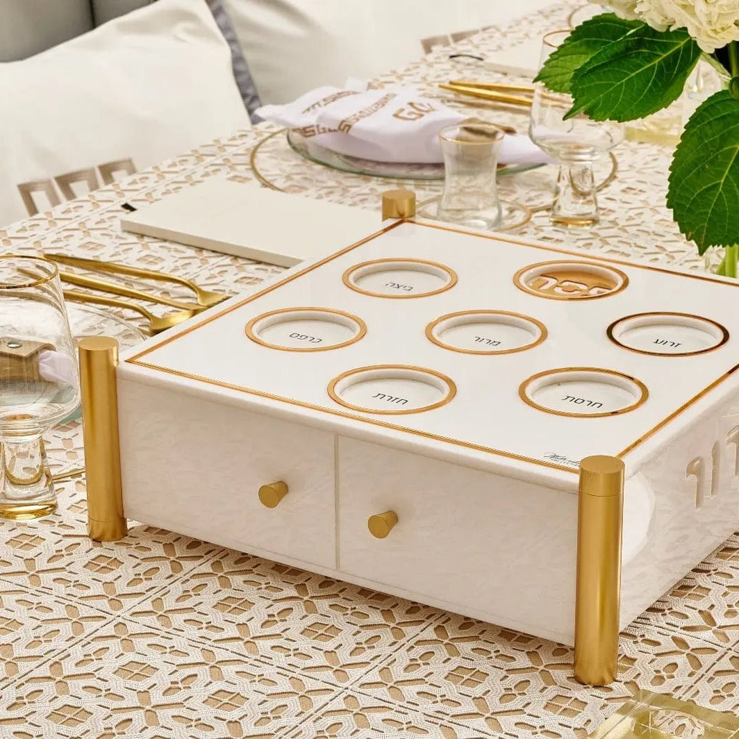 3 Level Kearah (Seder Plate) / Matzah Box - Waterdale Collection