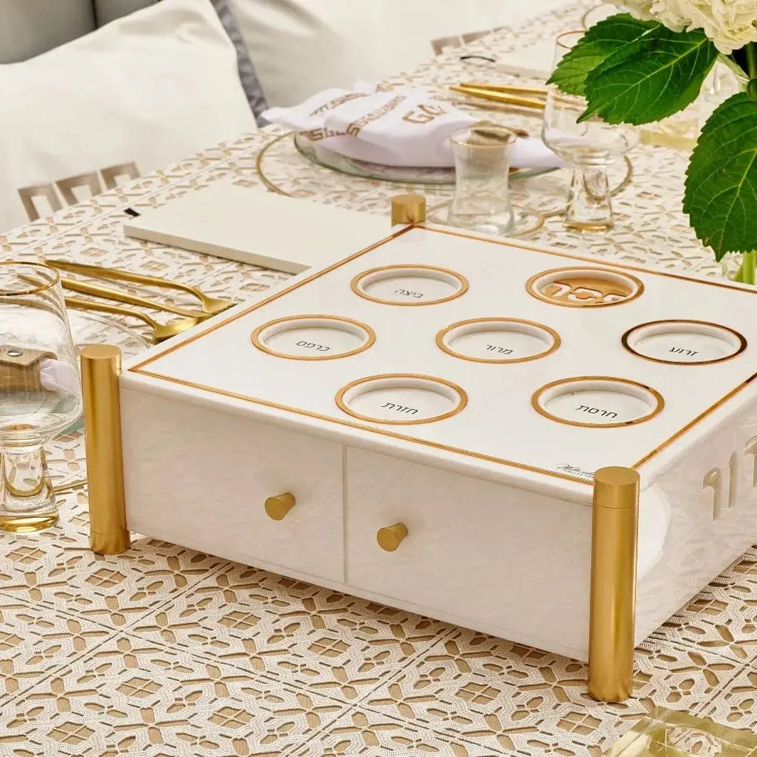 3 Level Kearah (Seder Plate) / Matzah Box - Waterdale Collection