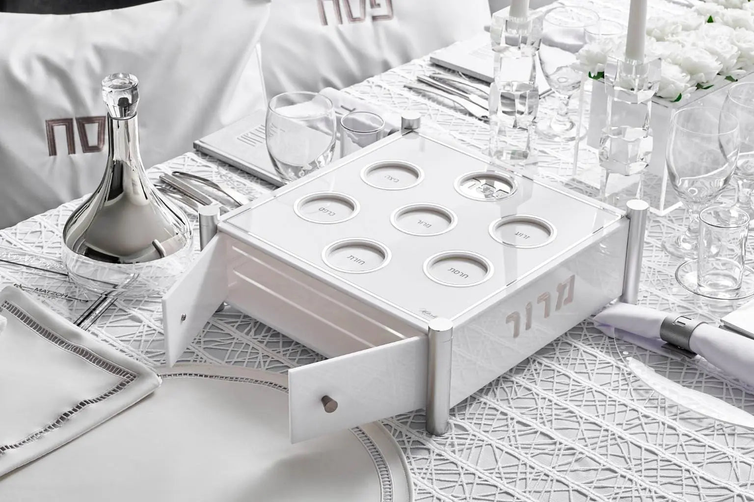 3 Level Kearah (Seder Plate) / Matzah Box - Waterdale Collection
