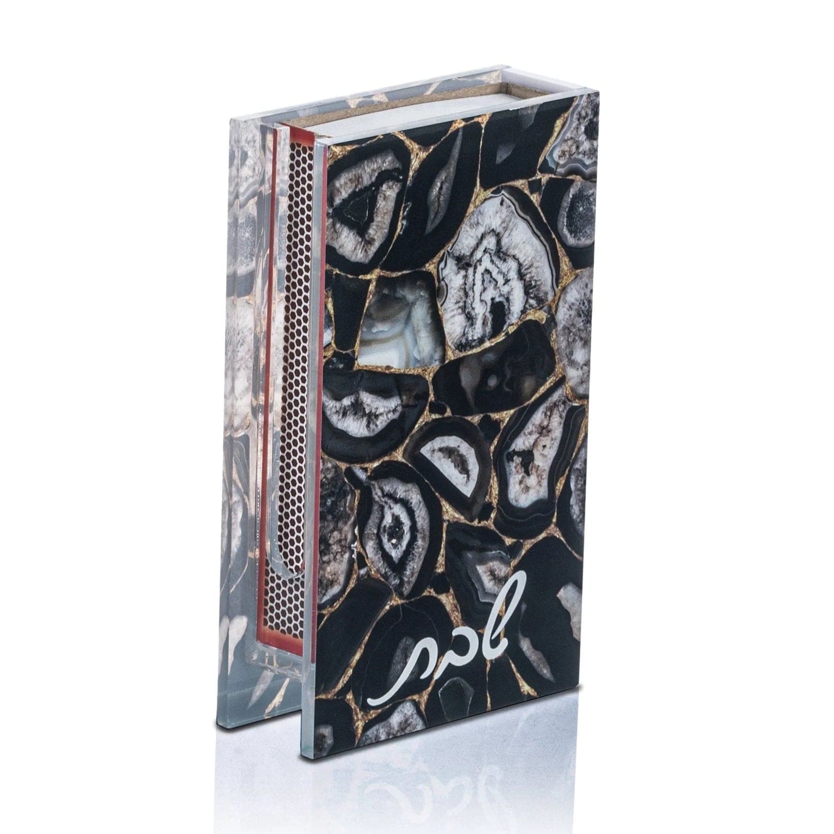 Black Taupe Agate Matchbox Holder | Waterdale Collection