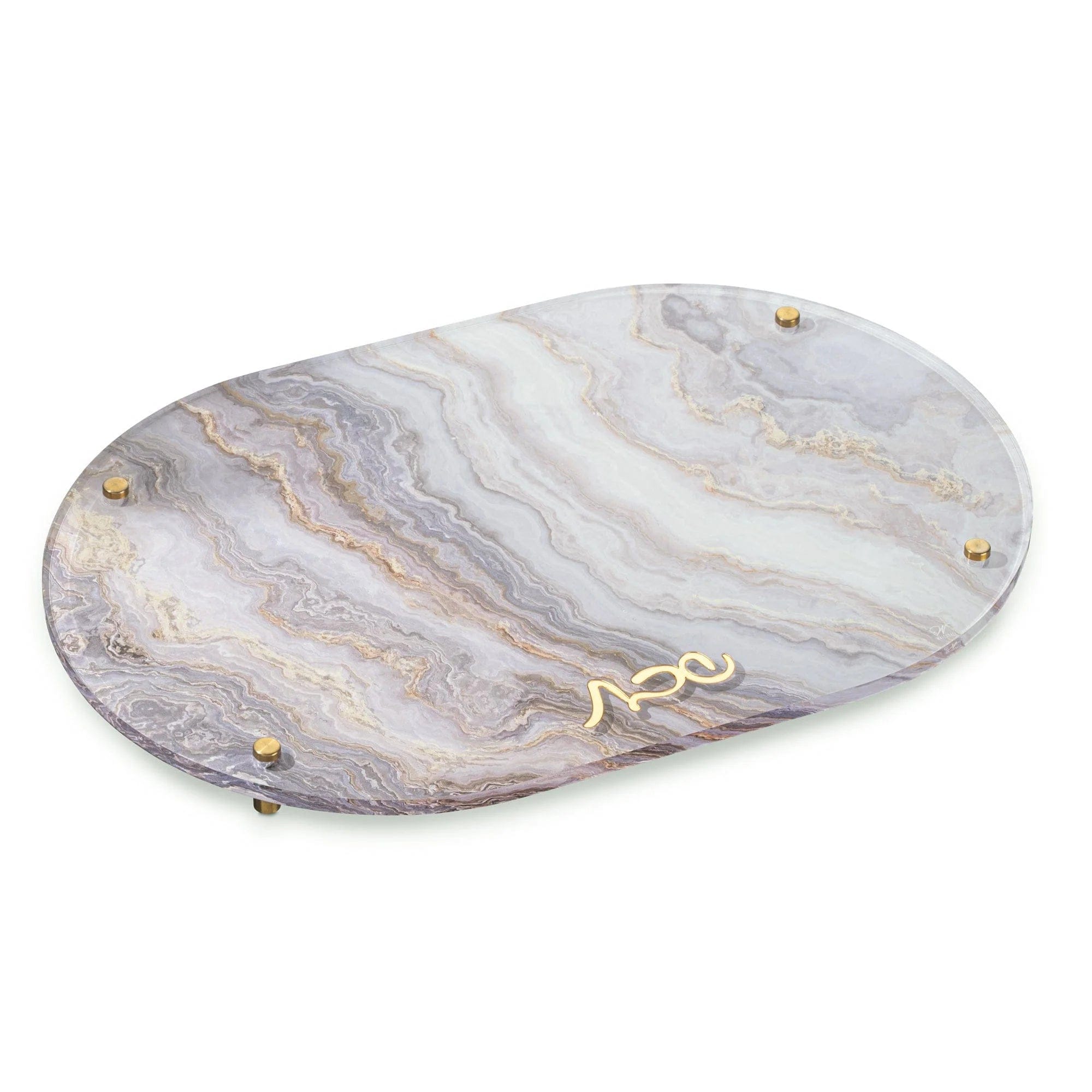 Taupe Agate Hadlokas Neiros Tray | Waterdale Collection