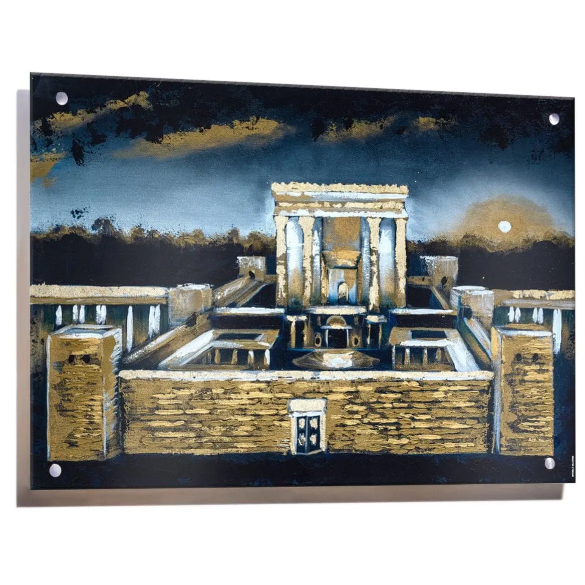 Bais Hamikdash Deep Night Painting - Waterdale Collection