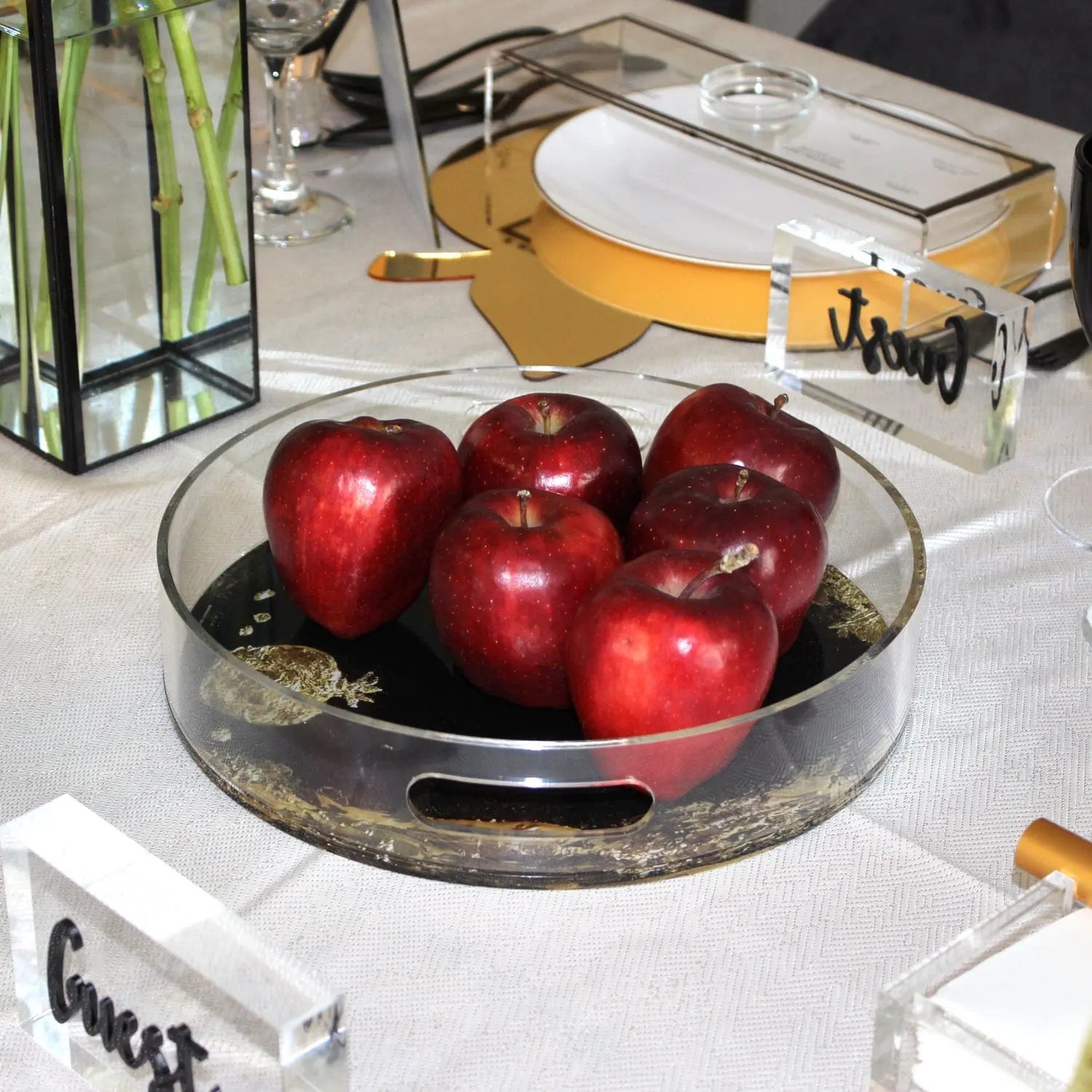Black & Gold Rosh Hashanah Tablescape - Waterdale Collection