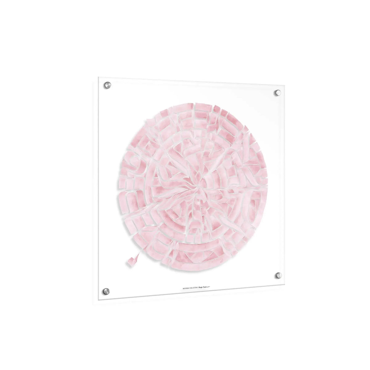 Pink Calligraphy Aleph Bais wall art print with Hebrew letters design, framed floating artwork for kids' rooms and nurseries.