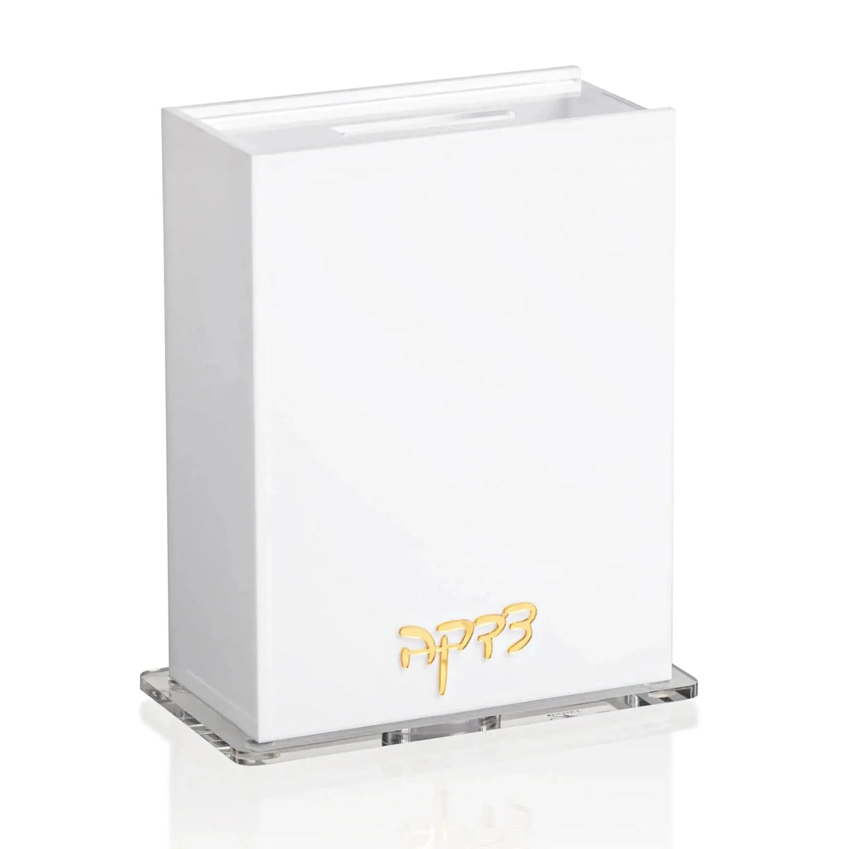 White Candle Lighter Hadlokas Neiros Set by Waterdale Collection with gold text detail and metal base stand