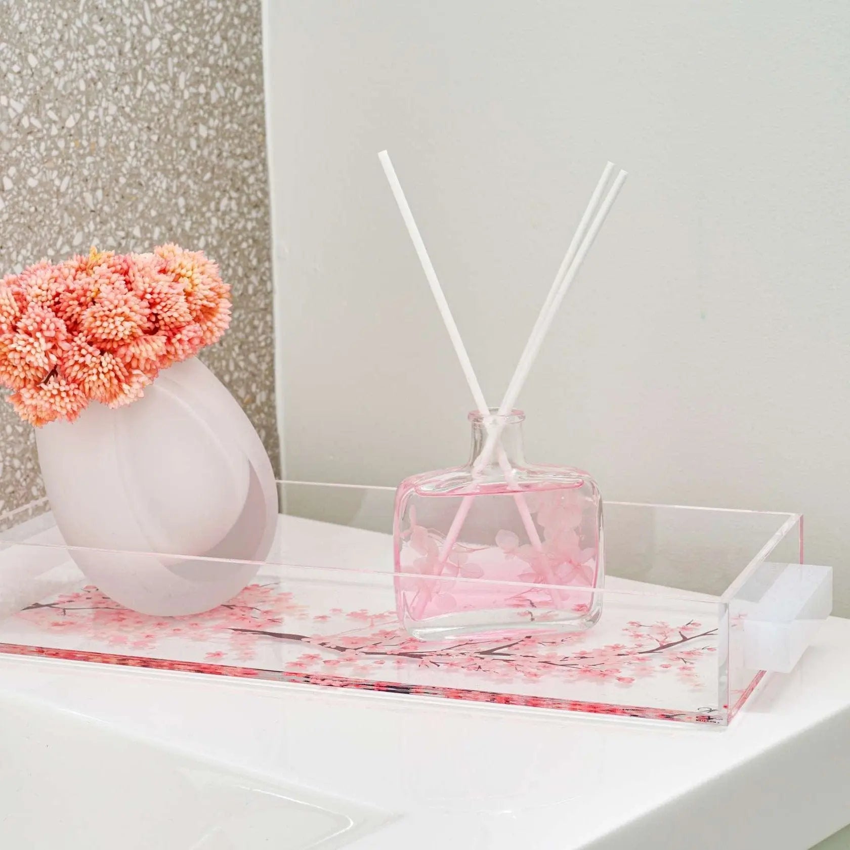 Cherry Blossom Bread Towel Tray - Waterdale Collection