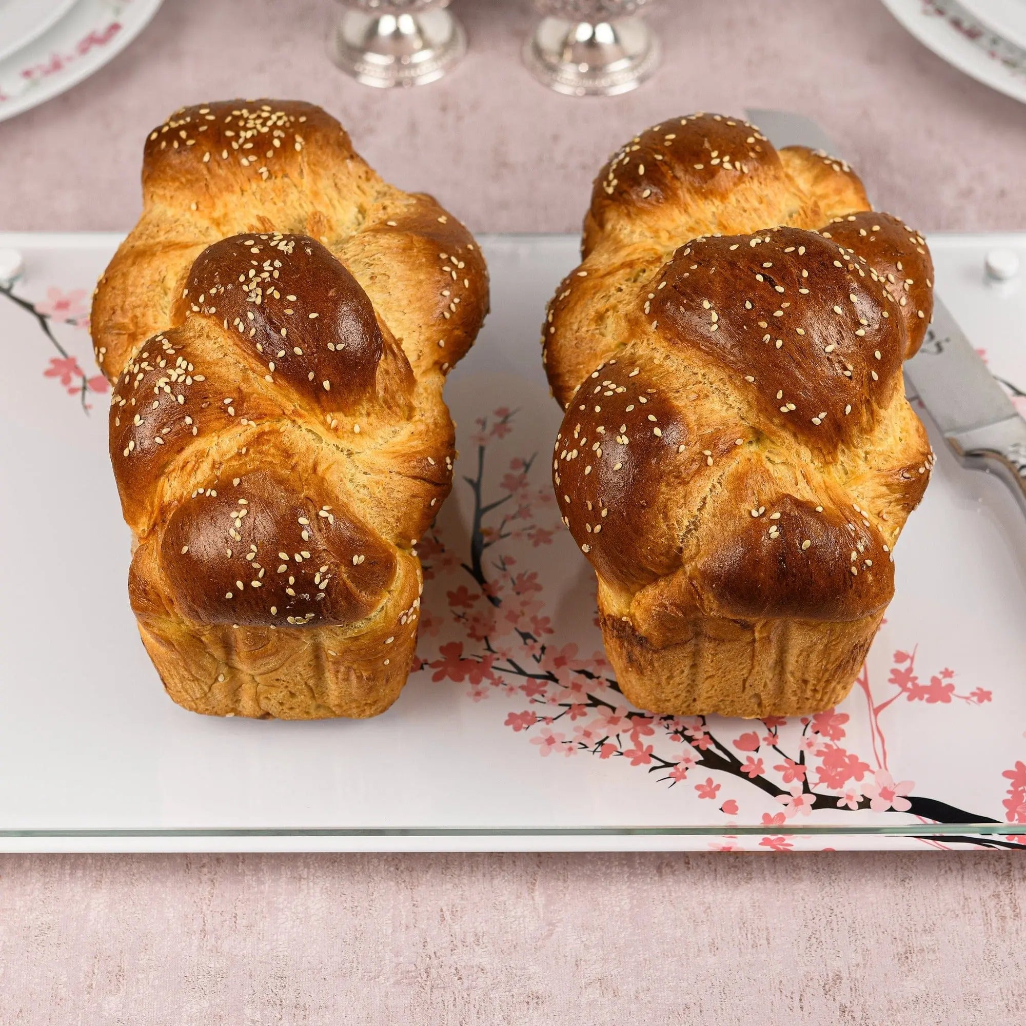 Cherry Blossom Challah Board Waterdale Collection Tray