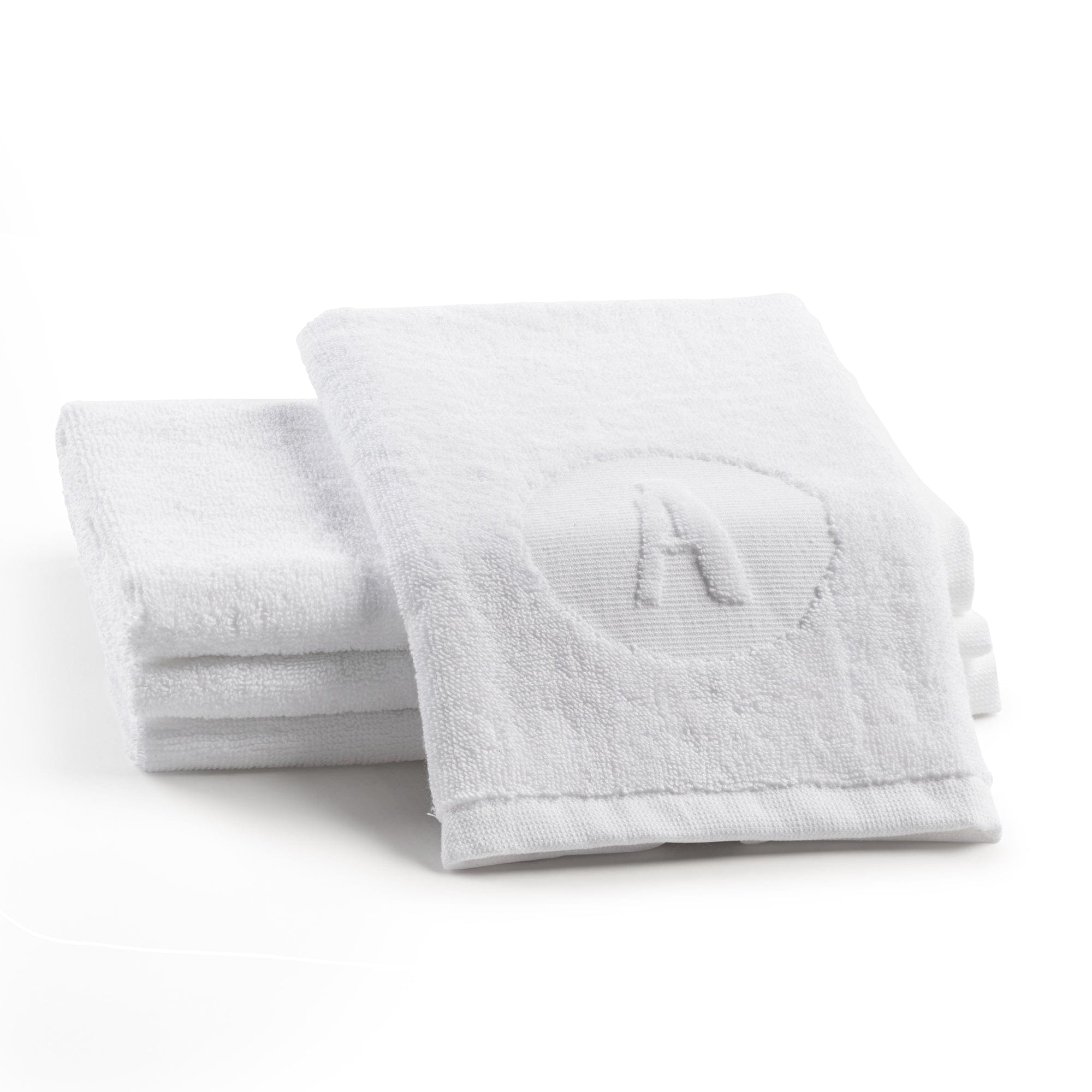 Circle Initial A Embossed Finger Towel