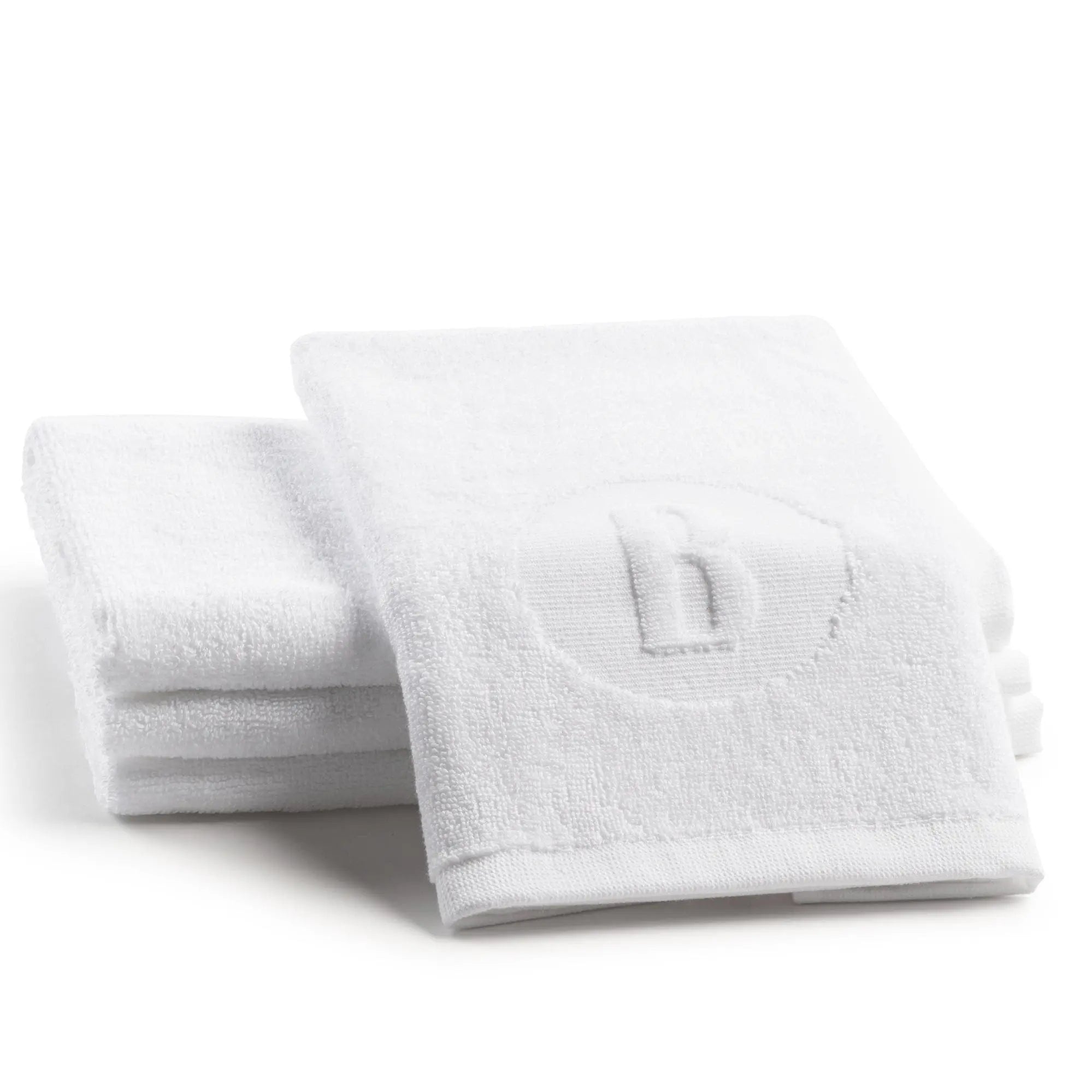 Circle Initial Embossed Finger Towel - Waterdale Collection