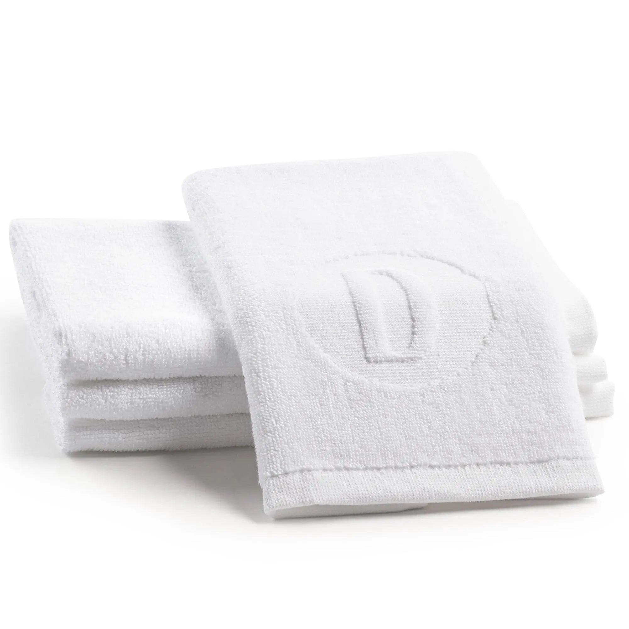 Circle Initial Embossed Finger Towel - Waterdale Collection
