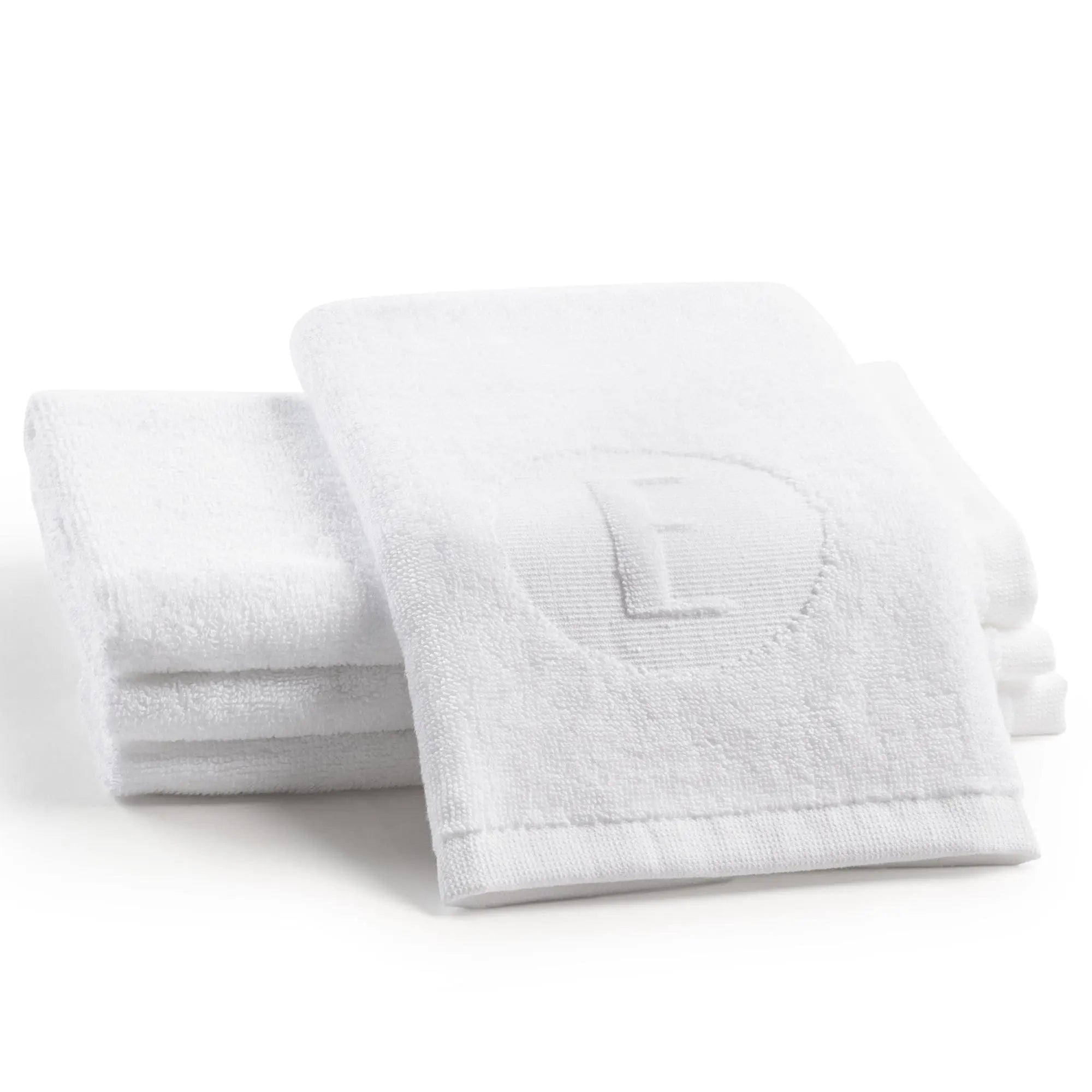 Circle Initial Embossed Finger Towel - Waterdale Collection