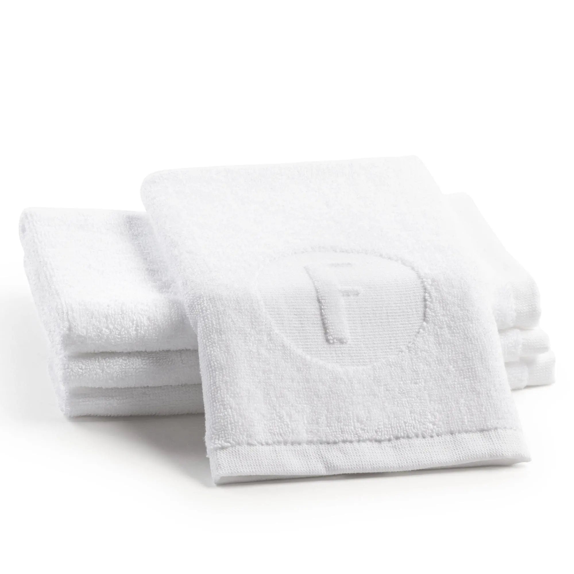 Circle Initial Embossed Finger Towel - Waterdale Collection